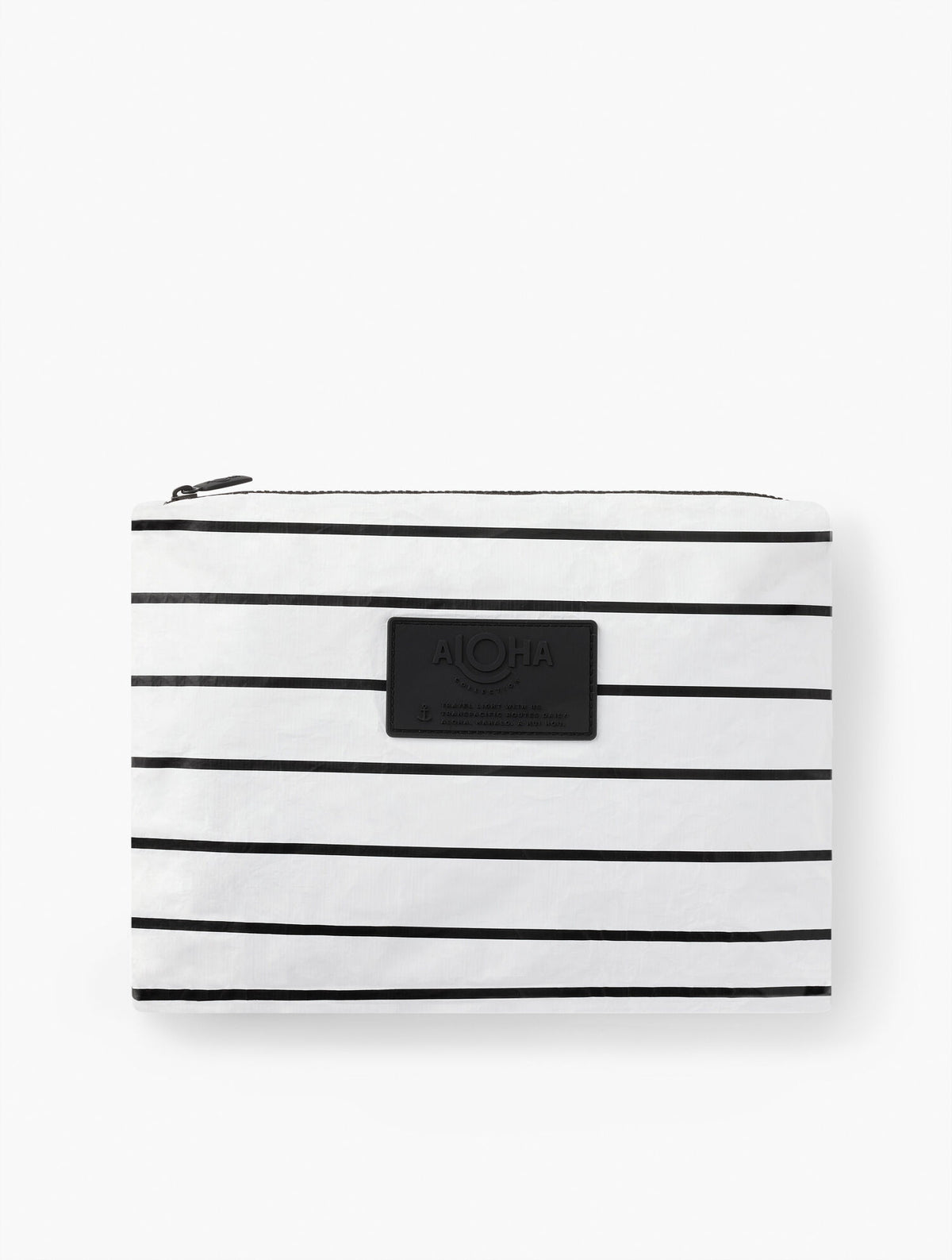 BLACK/WHITE ALOHA COLLECTION MID PINSTRIPE POUCH | Talbots on sale