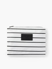 BLACK/WHITE ALOHA COLLECTION MID PINSTRIPE POUCH | Talbots on sale