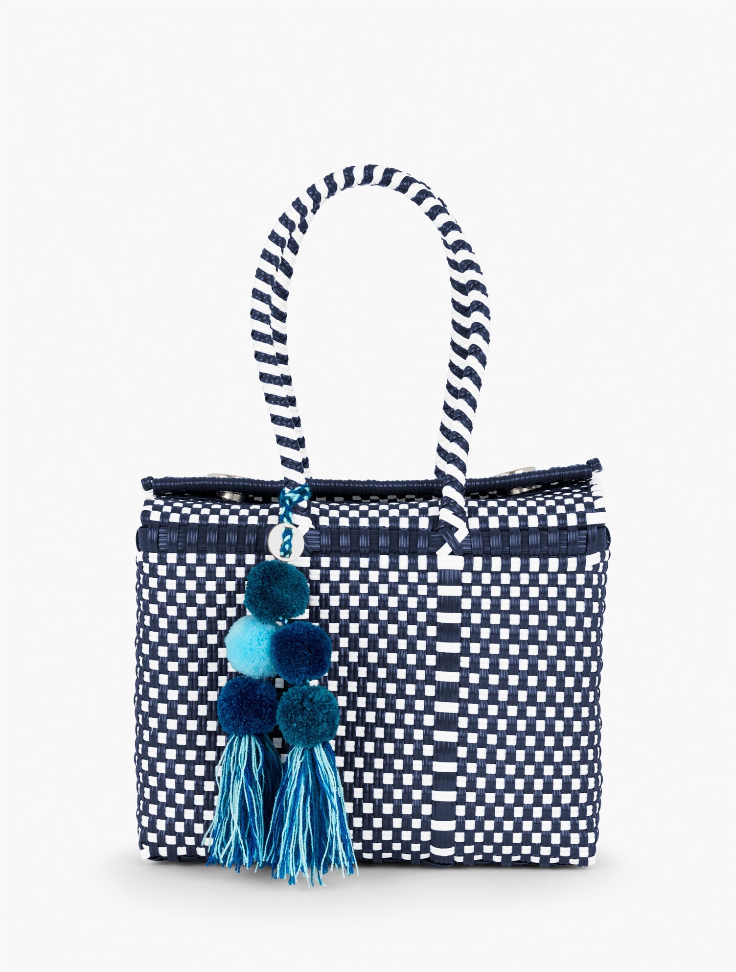 NAVY/WHITE MULTI UN PUEBLO BOMBON MINI BAG | Talbots online