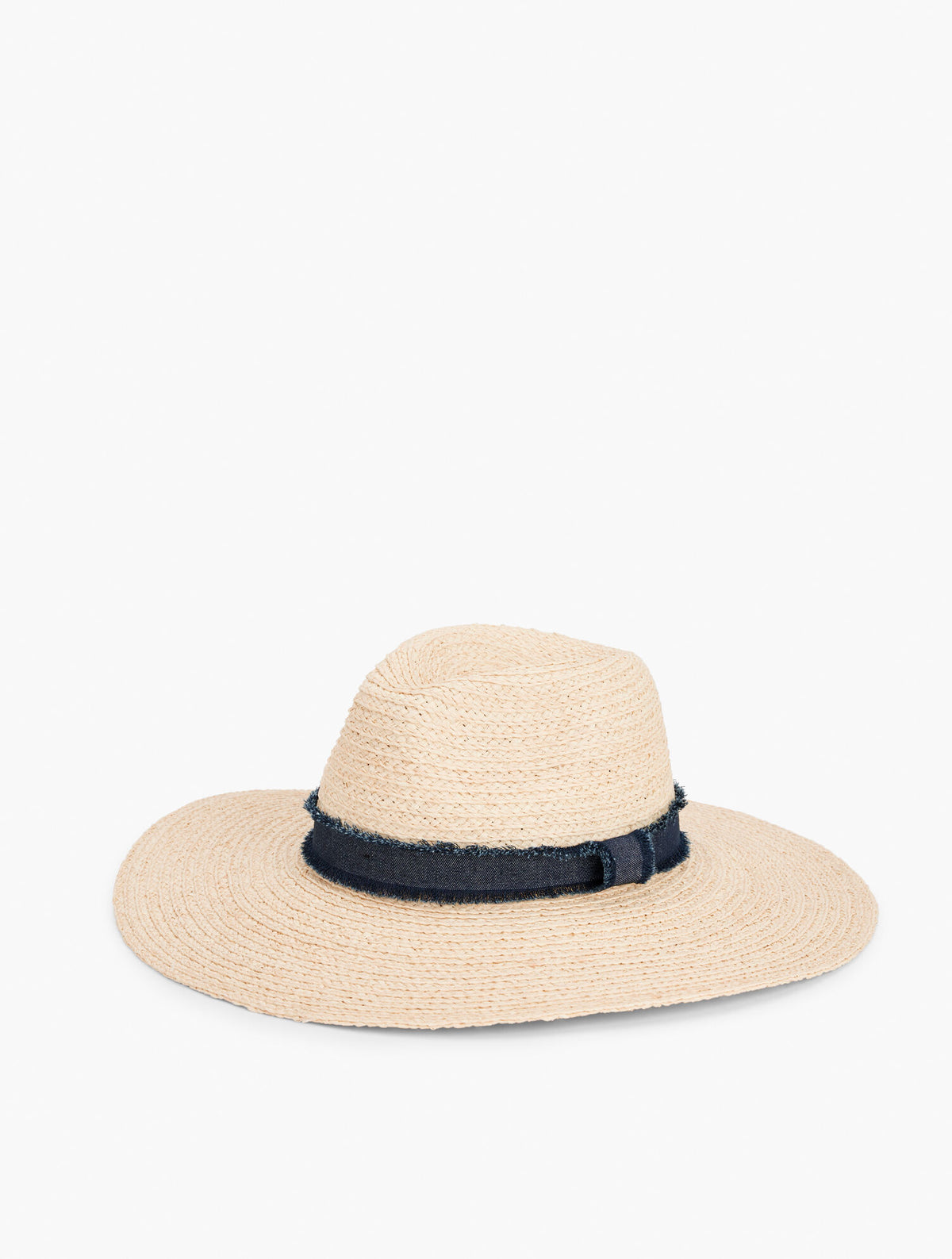 NATURAL FRAYED TRIM FLOPPY HAT | Talbots on sale