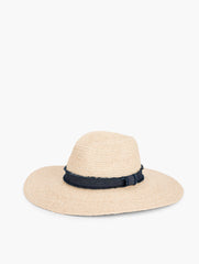 NATURAL FRAYED TRIM FLOPPY HAT | Talbots on sale