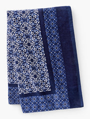 VISTA BLUE MULTI IBIZA TILE TERRY TOWEL | Talbots discount