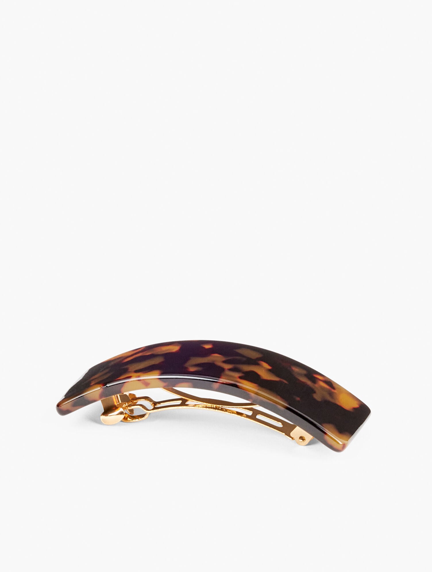 CARAMEL TORT/GOLD TORTOISESHELL WIDE BARRETTE | Talbots online