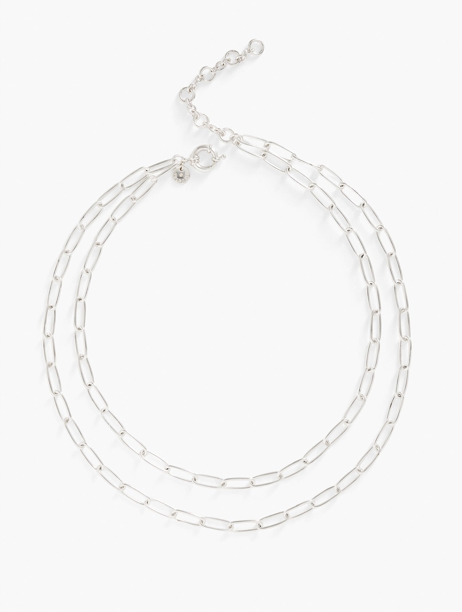 GOLD|SHINY SILVER LAYERED PAPERCLIP LINK NECKLACE | Talbots sale