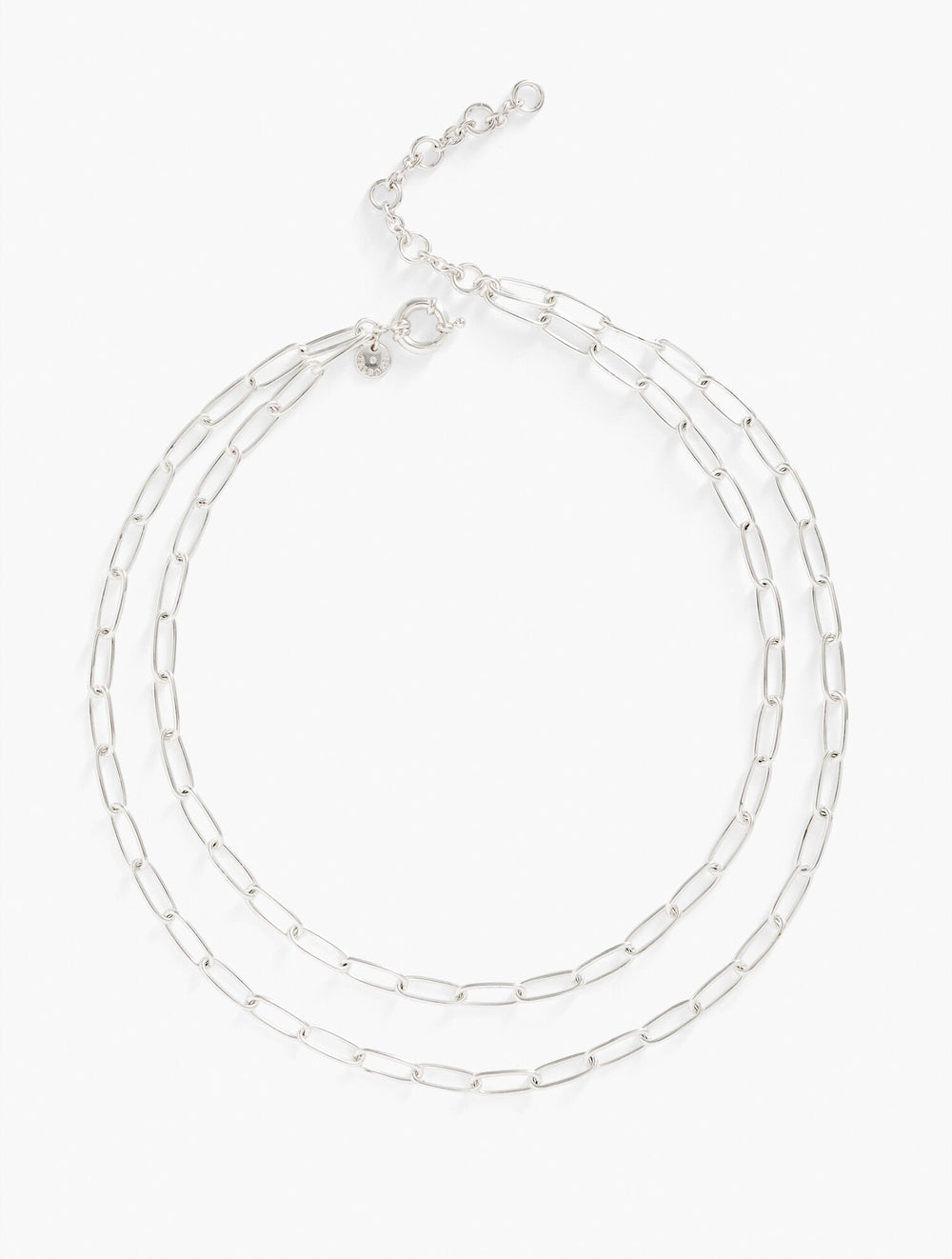 GOLD|SHINY SILVER LAYERED PAPERCLIP LINK NECKLACE | Talbots sale
