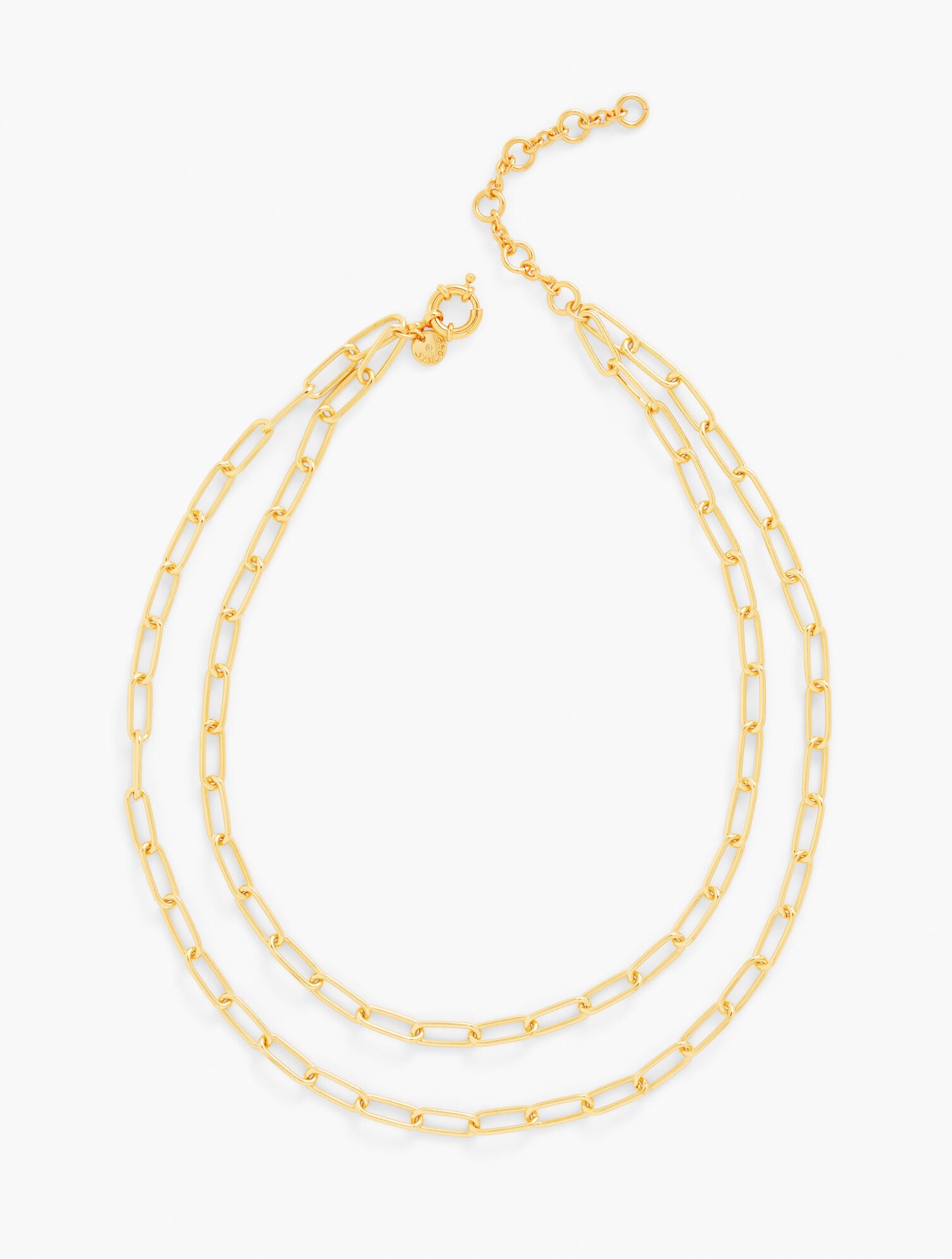 GOLD|SHINY SILVER LAYERED PAPERCLIP LINK NECKLACE | Talbots sale