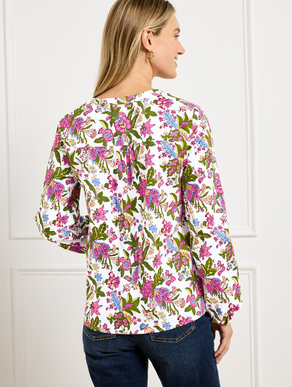 WHITE MULTI FLOURISHING VINES TOP | Talbots near me