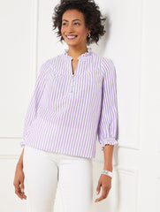 DEEP LAVENDER MULTI CHARMING STRIPE TOP | Talbots on sale
