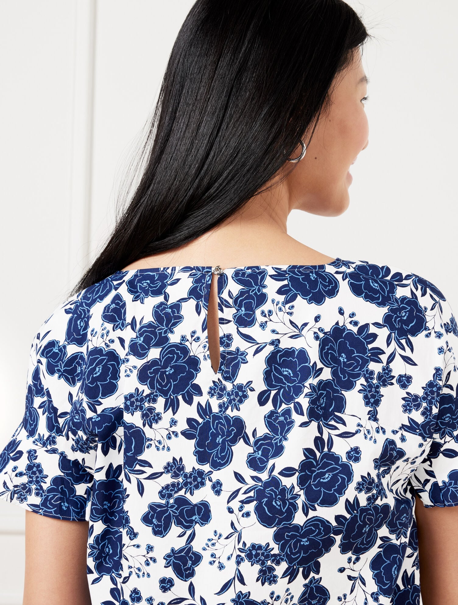 INDIA INK MULTI TIE FRONT TOP - BLUSHING ROSES | Talbots for sale