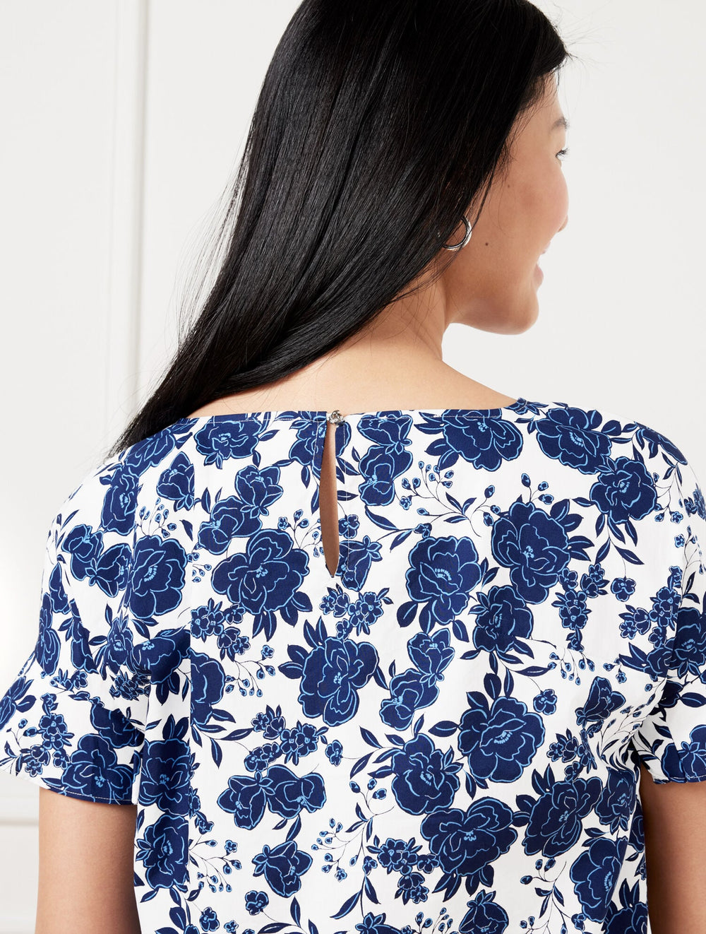 INDIA INK MULTI TIE FRONT TOP - BLUSHING ROSES | Talbots for sale