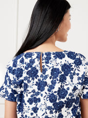 INDIA INK MULTI TIE FRONT TOP - BLUSHING ROSES | Talbots for sale