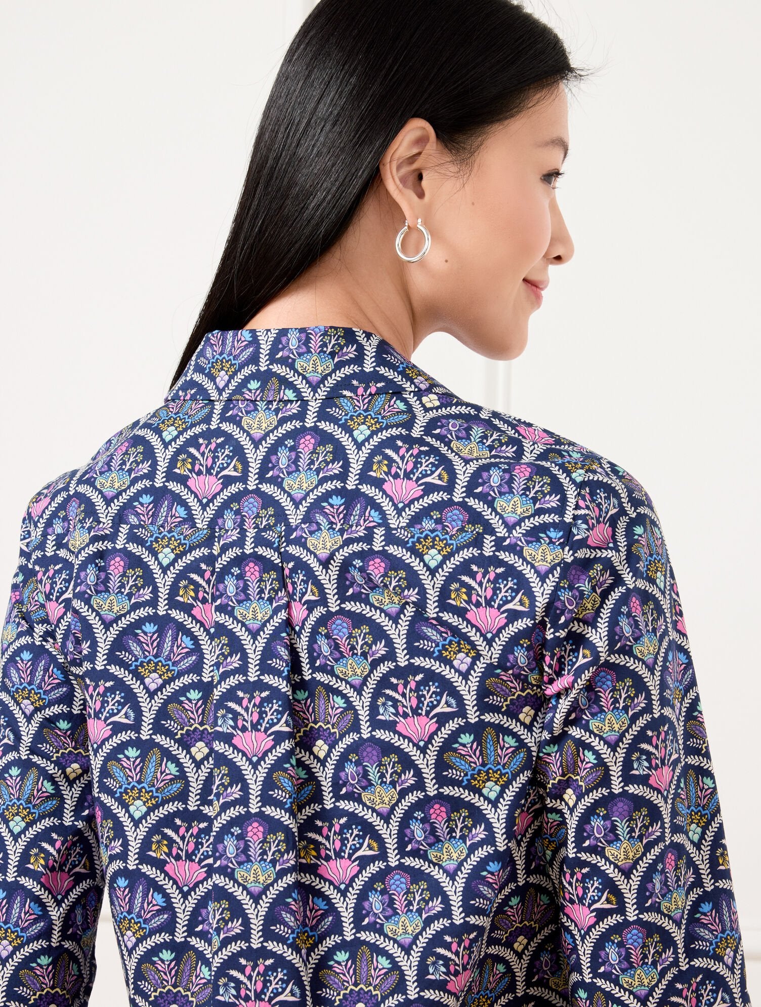 INDIA INK MULTI MODERN CLASSIC SHIRT - SCALLOPED FLORAL | Talbots online