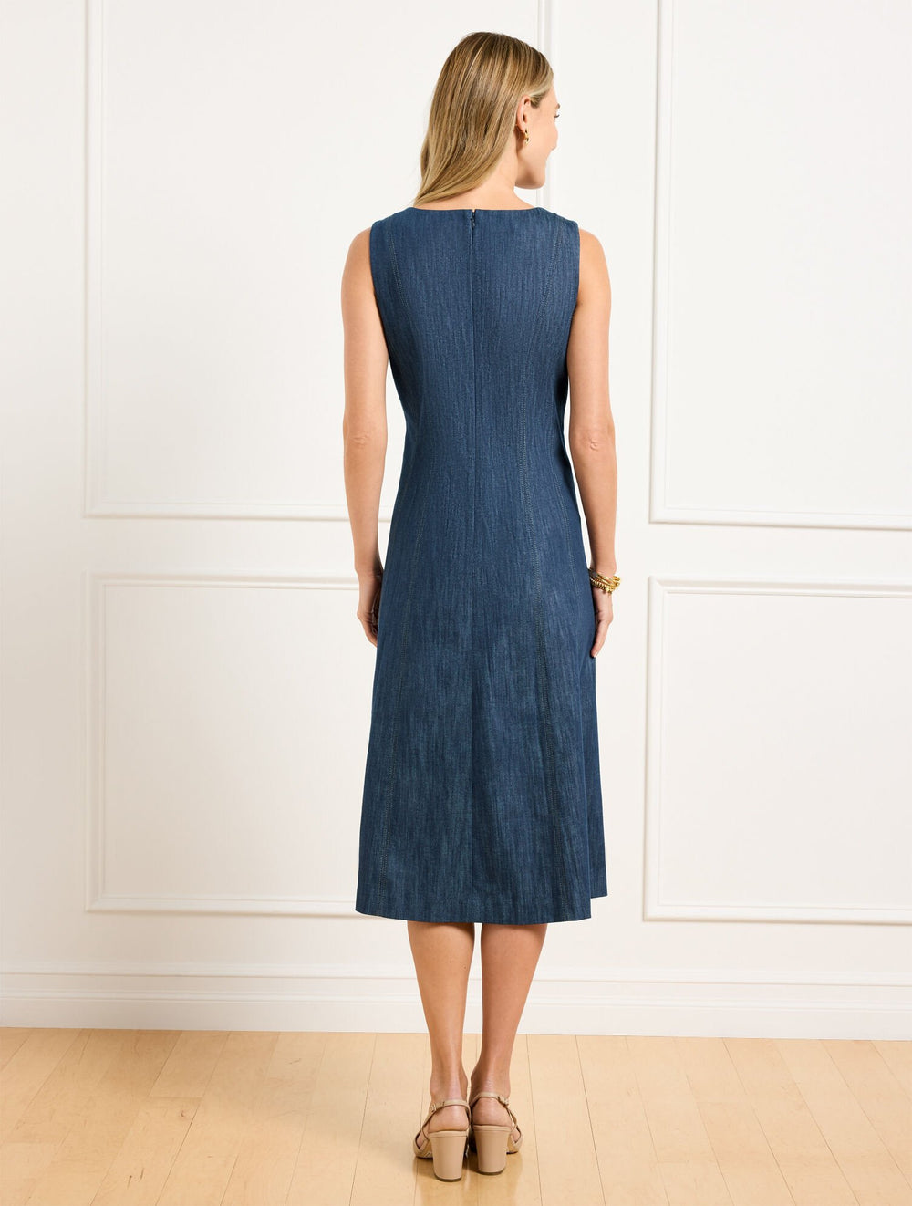 INDIA INK/WHITE REFINED DENIM DRESS | Talbots discount