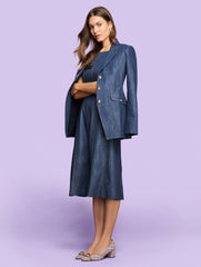 INDIA INK/WHITE REFINED DENIM DRESS | Talbots near me