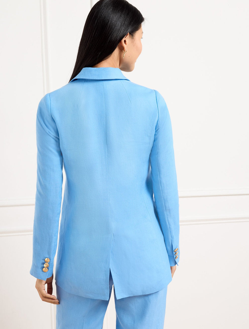 LAKESIDE BLUE NO CLOSE LINEN BLAZER | Talbots sale