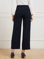 BLACK|INDIGO BLUE EASY TRAVEL WIDE LEG ANKLE PANTS | Talbots for sale