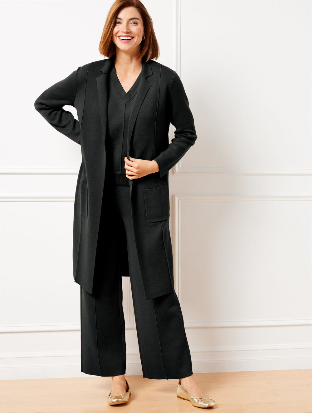 BLACK SMOOTH COTTON DUSTER | Talbots US