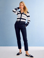 INDIGO/WHITE SAILOR COLLAR CARDIGAN - STRIPE | Talbots outlet