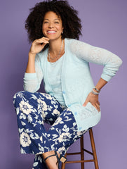 BLUE ICE LACE POINTELLE CARDIGAN | Talbots on sale