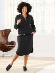 BLACK SWEATER STUDIO HALF-ZIP PULLOVER | Talbots discount