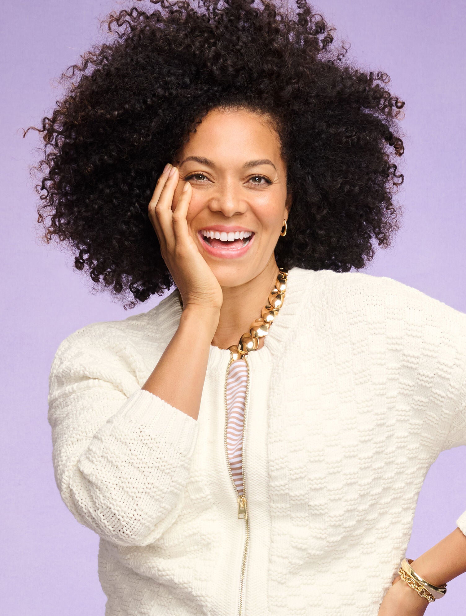 IVORY|SAGEBRUSH TEXTURE STITCH BOMBER CARDIGAN | Talbots on sale