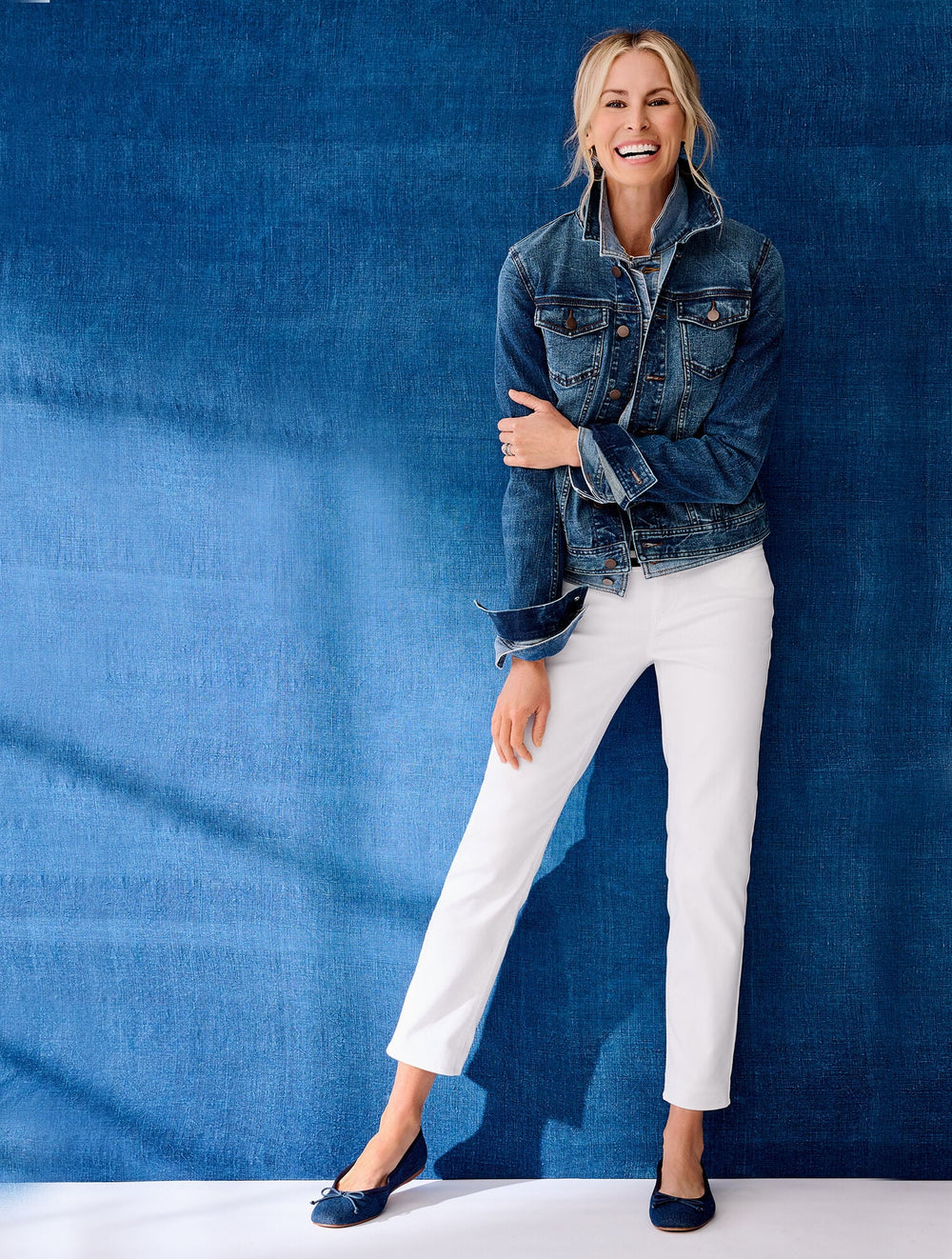 WHITE SLIM STRAIGHT ANKLE JEANS | Talbots US