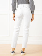 WHITE SLIM STRAIGHT ANKLE JEANS | Talbots US