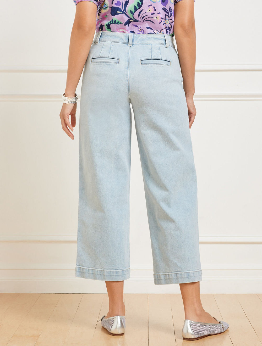 RHODES WASH WIDE CROP JEANS - RHODES WASH | Talbots outlet