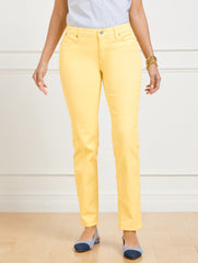 CORN SILK SLIM ANKLE JEANS - GARMENT DYE - CURVY FIT | Talbots on sale
