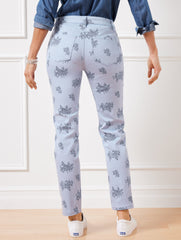 BLUE MULTI SLIM ANKLE JEANS - FLORAL BUNCHES - CURVY FIT | Talbots near me