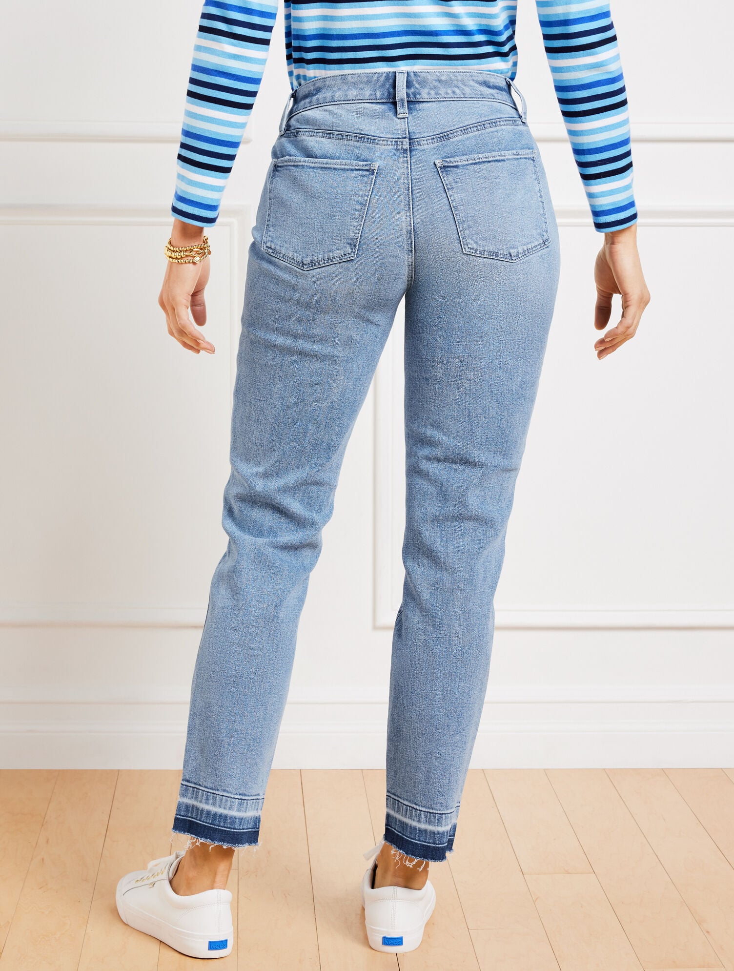 SLIM ANKLE RELEASED HEM JEANS - PELHAM WASH - CURVY FIT | Talbots discount