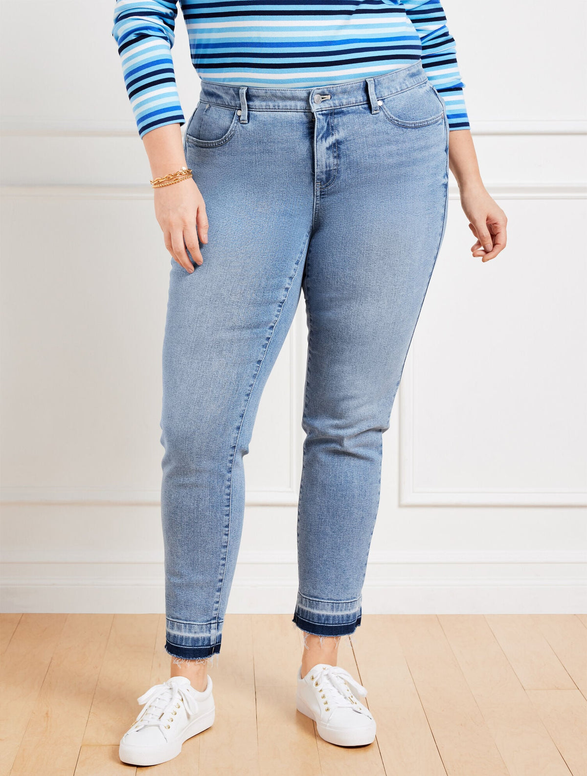 SLIM ANKLE RELEASED HEM JEANS - PELHAM WASH - CURVY FIT | Talbots discount