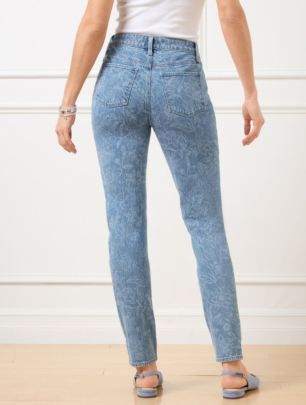 SLIM ANKLE JEANS - LINEAR GARDEN - CURVY FIT | Talbots on sale