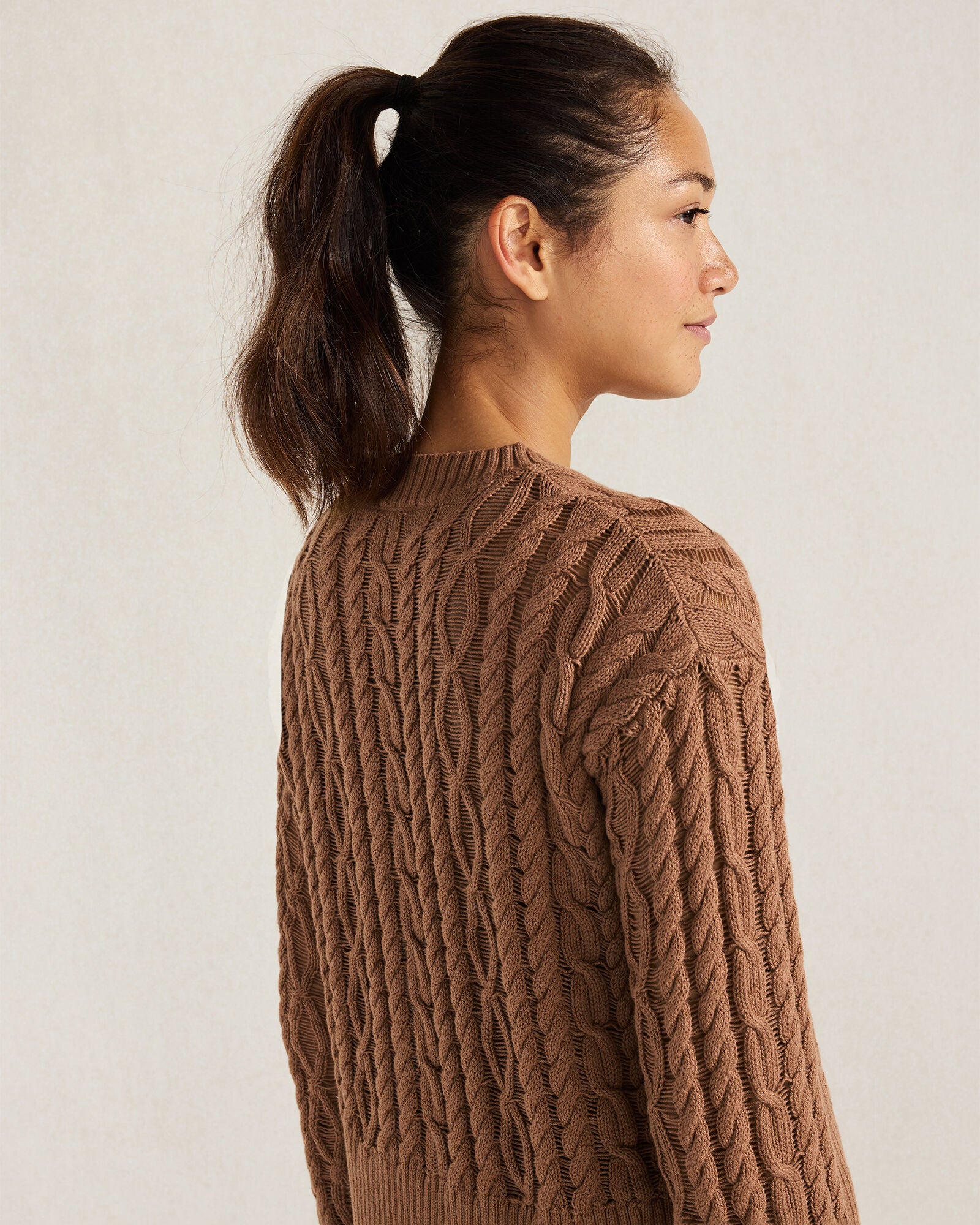 JASPER|MOUSSE ORGANIC COTTON CABLE KNIT SWEATER | Talbots outlet