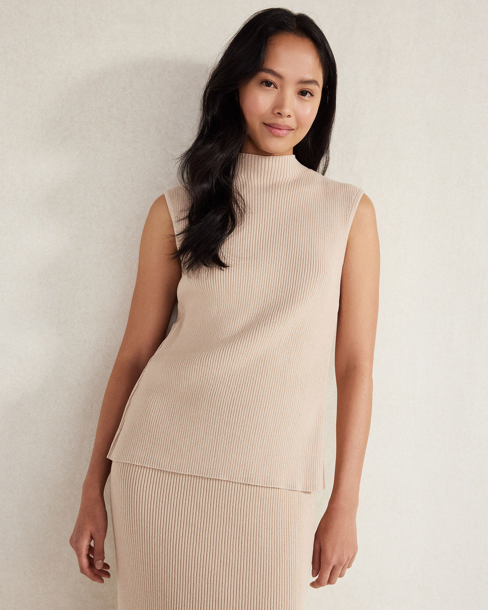 MOUSSE ORGANIC COTTON RIB KNIT SWEATER TANK | Talbots online