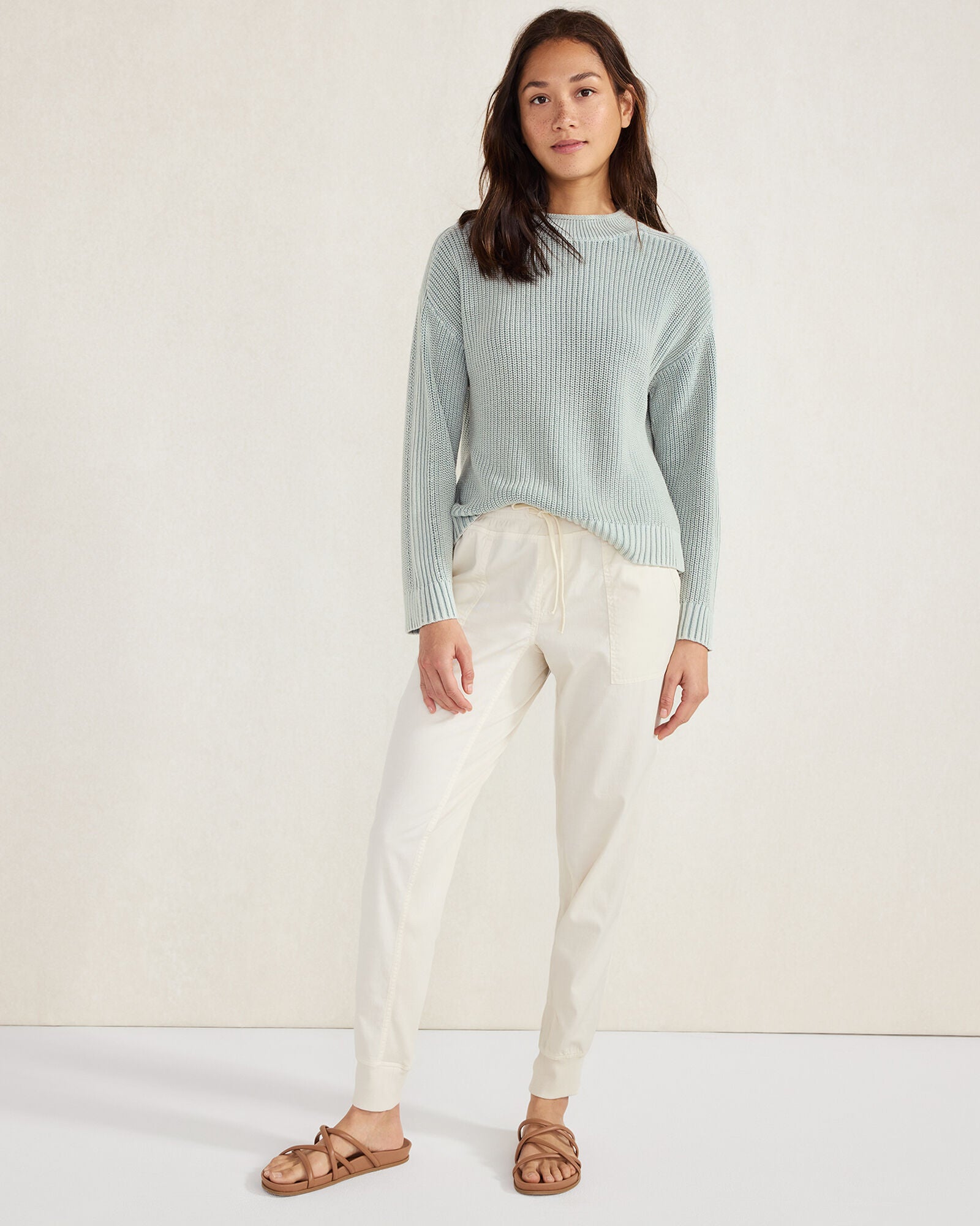 CAMEL|CASCADE GARMENT-DYED ORGANIC COTTON ROLLNECK SWEATER | Talbots sale