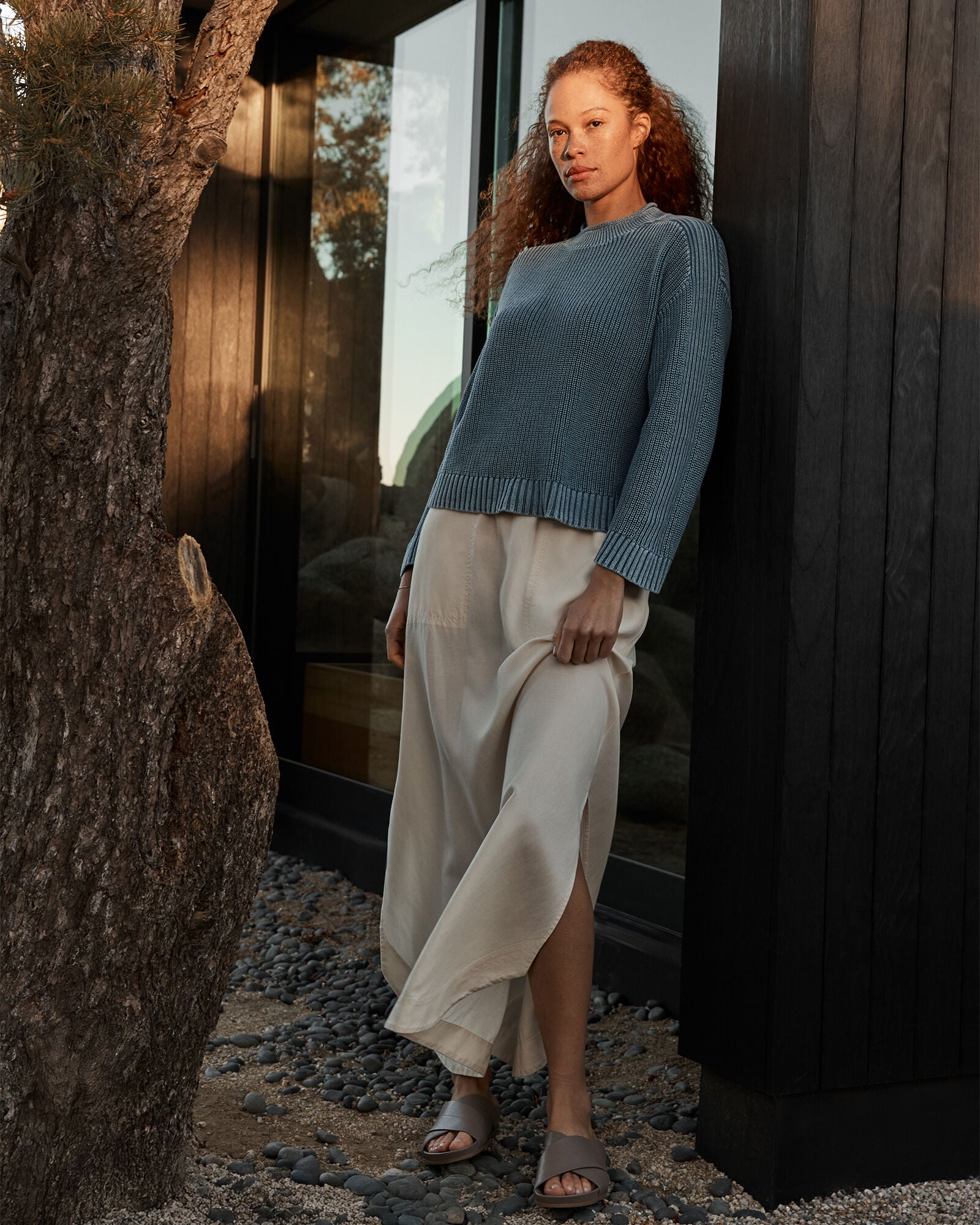 CAMEL|CASCADE GARMENT-DYED ORGANIC COTTON ROLLNECK SWEATER | Talbots sale