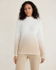 IVORY/MESA DIP-DYED ORGANIC COTTON ROLLNECK SWEATER | Talbots outlet