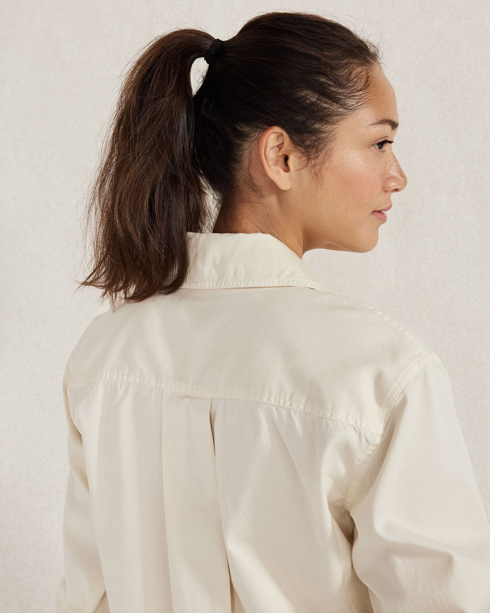 BIRCH|MINERAL|TUSCAN OLIVE LIGHTWEIGHT TWILL COLLARED PULLOVER | Talbots sale