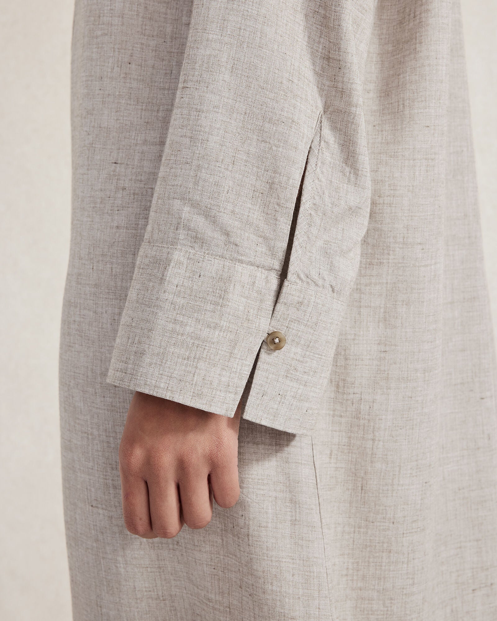 GREY MELANGE DRAPEY WOOL BUTTON DOWN DRESS | Talbots discount