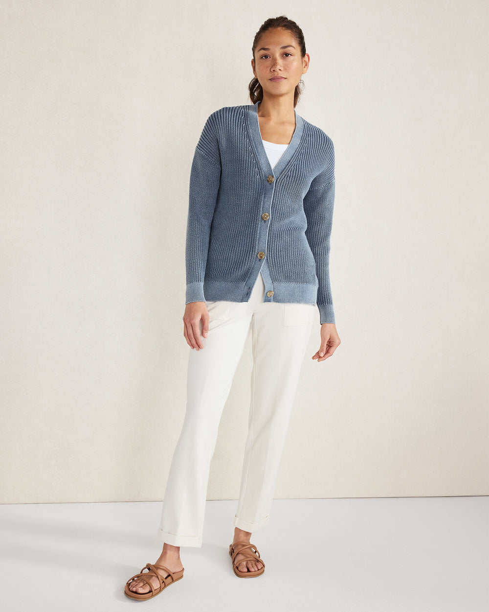 IVORY ORGANIC COTTON TERRY PANTS | Talbots on sale