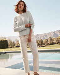 IVORY ORGANIC COTTON TERRY PANTS | Talbots on sale