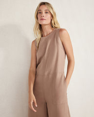 PORTABELLA LINEN BLEND WIDE LEG JUMPSUIT | Talbots US