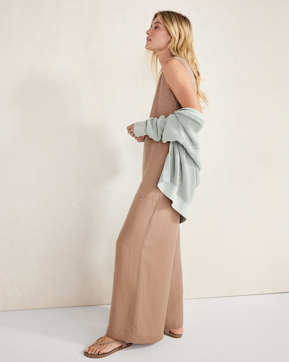 PORTABELLA LINEN BLEND WIDE LEG JUMPSUIT | Talbots US