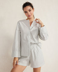 IVORY/OLIVE ORGANIC COTTON POPLIN SHIRT | Talbots on sale
