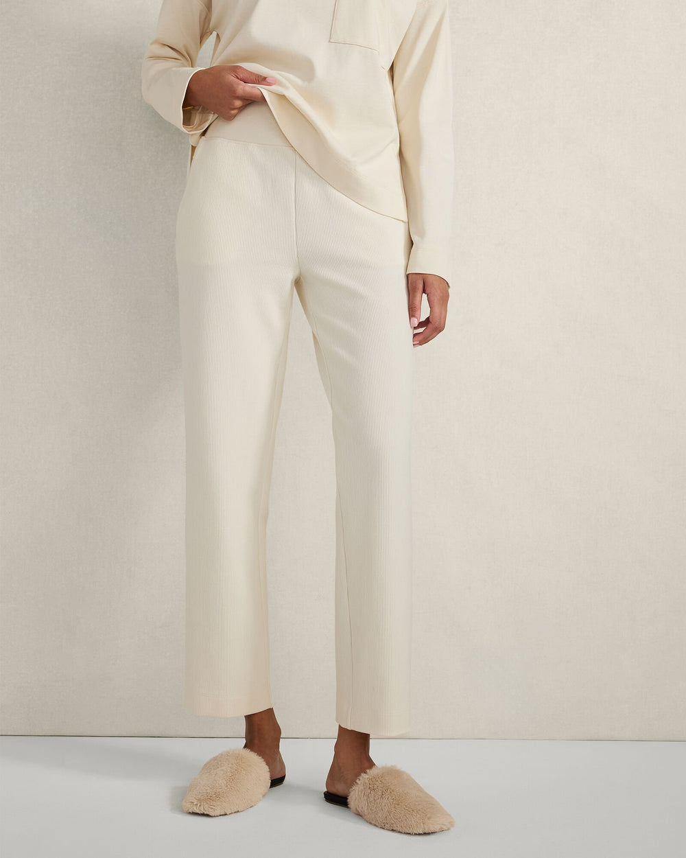 BIRCH ORGANIC COTTON OTTOMAN RIB PANTS | Talbots online