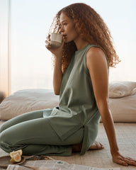 THYME ORGANIC COTTON INTERLOCK SLEEVELESS TUNIC | Talbots sale
