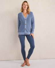 GARMENT DYE LAKE|SEA GARMENT-DYED ORGANIC COTTON SHAKER STITCH CARDIGAN | Talbots online