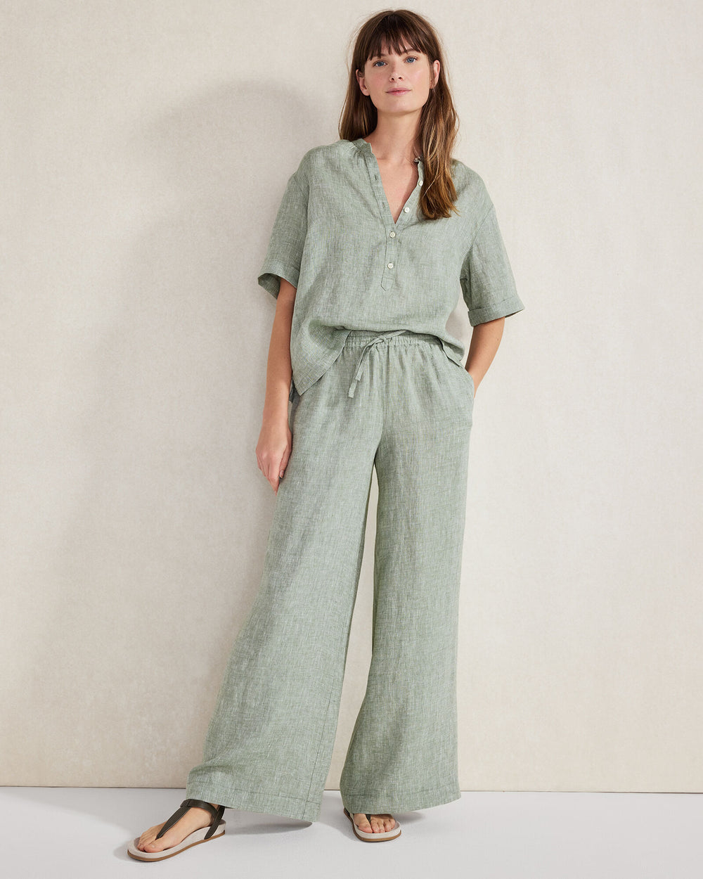 LINEN CUFF SLEEVE TOP | Talbots sale