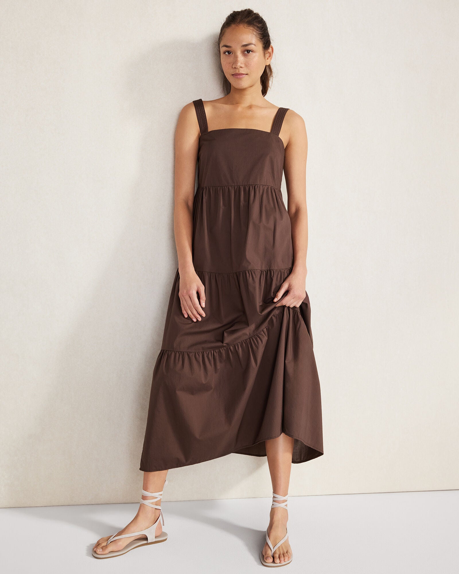EBONY ORGANIC COTTON POPLIN MIDI DRESS | Talbots online